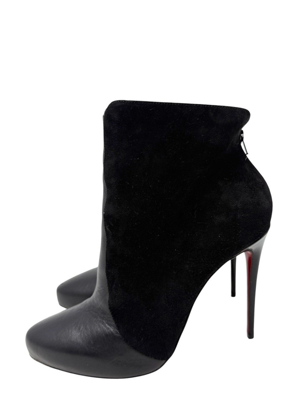 Christian Louboutin Gaetanina Black Leather Suede Almond Toe Ankle Boots Size 40 - Picture 5 of 10
